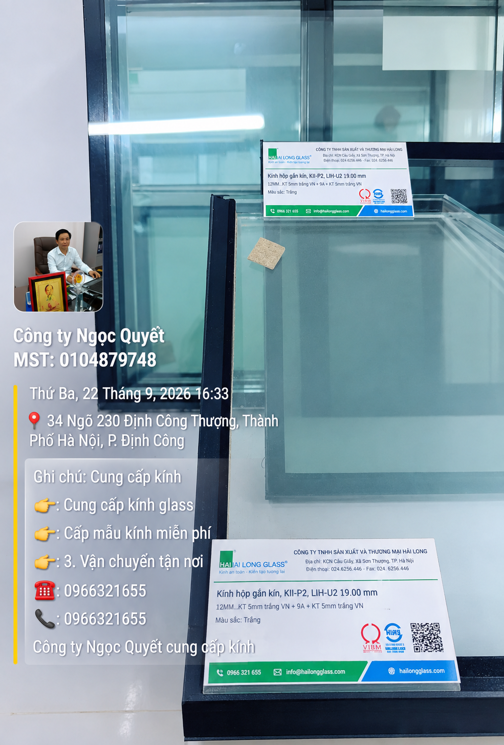 Kính hộp 5mm +12AR+6.38mm